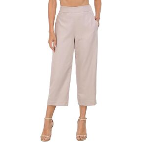 HDE Women's Pull On Linen Capri Pants Cropped High Waisted Summer Capris