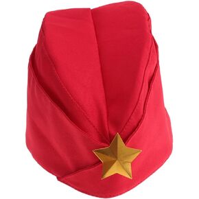 Toyvian Women's Red Canvas Beret Hat - Classic Style, One Size Fits Most, Perfect for Square Dance, Performance, Party, Antique Style