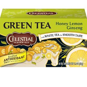 Celestial Seasonings Green Tea, Honey Lemon Ginseng, 25 Count (Pack of 6)
