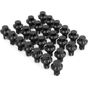 Wheel Rivets Nuts Set of 50 for 7.8mm/0.31in Hole Replacement Rivets ABS Plastic Black