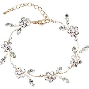 Faship Gorgeous Rhinestone Crystal Floral Necklace Earrings Set