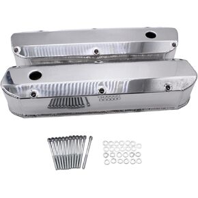 Fabricated Aluminum Tall Valve Covers Tall Bolts with Hole 1/4 Billet Rail for Ford Big Block BB BBF 429 460