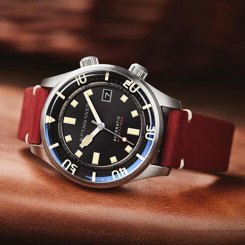 Spinnaker Bradner Men's Automatic 3 Hands Watch with Blue Dial and Brown Solid Bracelet - SP-5062-05 in Kuwait