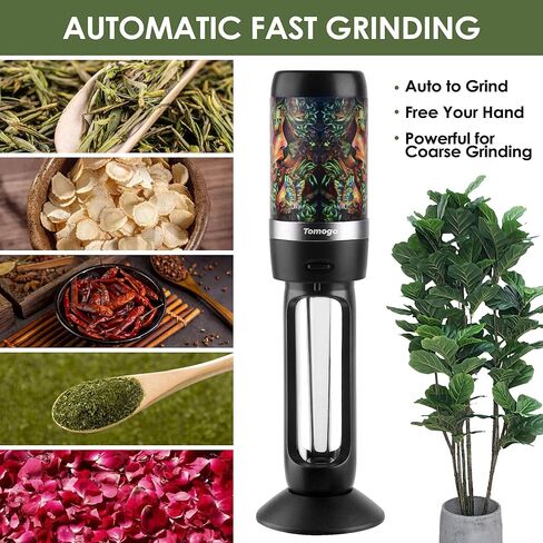 مطحنة توابل كهربائية اوتوماتيكية للاعشاب - مطحنة كهربائية ذكية ثنائية الاتجاه قابلة لاعادة الشحن مع خليط معدني من الالومنيوم مع اسنان حادة مطورة. in Kuwait