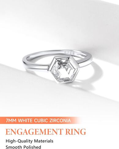 Silvora 925 Sterling Silver Simple CZ Ring Ring Tiny Wedding Band Rings for Women Size 5-12 in Saudi Arabia