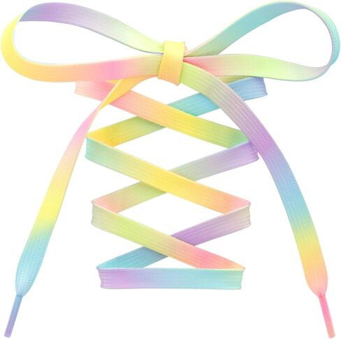 Colorful Pattern Shoe Laces: 2 Pair Flat Print Shoelaces for Sneakers in Saudi Arabia