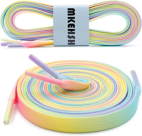 Colorful Pattern Shoe Laces: 2 Pair Flat Print Shoelaces for Sneakers in Saudi Arabia