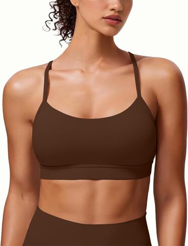 Padded Y-Back Sports Bra for Women - Racerback Low Impact Spaghetti Strap for Yoga Workout Top in Saudi Arabia