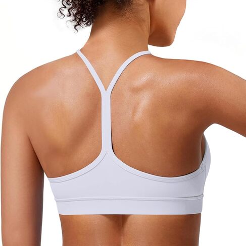 Padded Y-Back Sports Bra for Women - Racerback Low Impact Spaghetti Strap for Yoga Workout Top in Saudi Arabia