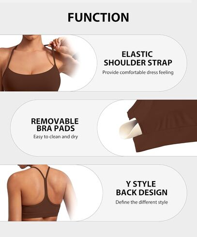 Padded Y-Back Sports Bra for Women - Racerback Low Impact Spaghetti Strap for Yoga Workout Top in Saudi Arabia