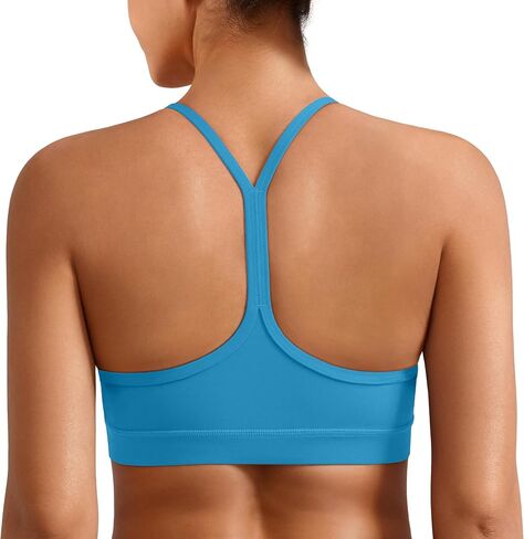 Padded Y-Back Sports Bra for Women - Racerback Low Impact Spaghetti Strap for Yoga Workout Top in Saudi Arabia