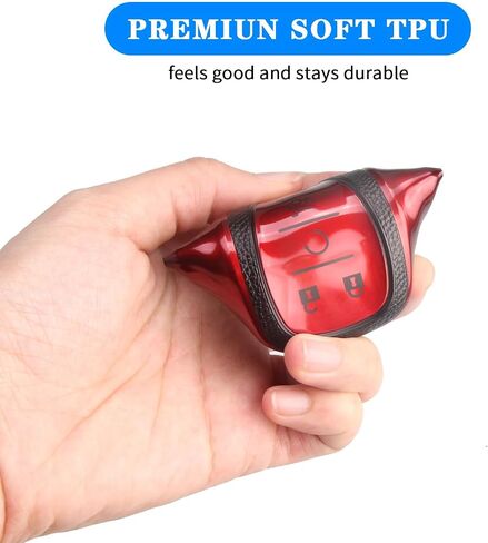 for Chevy Key Fob Cover, 5 Button Key Case for Chevrolet Equinox Malibu Trailblazer Traverse Volt Bolt, Red in Saudi Arabia