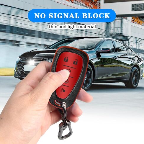 for Chevy Key Fob Cover, 5 Button Key Case for Chevrolet Equinox Malibu Trailblazer Traverse Volt Bolt, Red in Saudi Arabia
