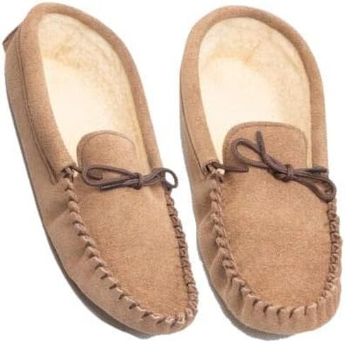 Mokkers Mens Jake Real Suede Moccasin Slippers (12 US) (Light Taupe) in Saudi Arabia