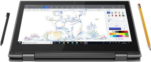 Lenovo 300e Windows 2nd Gen 81M90061US 11.6" Touchscreen 2 in 1 Notebook - HD - 1366 x 768 - Intel Celeron N4120 Quad-core (4 Core) 1.10 GHz - 4 GB RAM - 64 GB Flash Memory - Black in Saudi Arabia