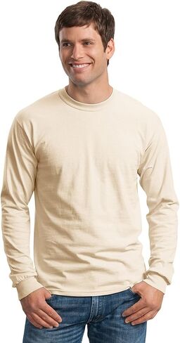 Gildan Men's Double Needle Bottom Hem Rib Knit T-Shirt, Military Green, Large in Saudi Arabia