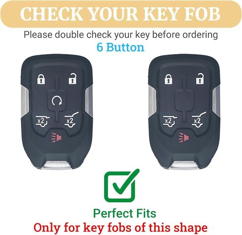 Soft TPU 6-Button for Chevy Key Fob Cover for Suburban Tahoe GMC Sierra 1500 2500HD 3500HD 2015 2016 2017 2018 2019 2020 2021 2022 2023 2024 2025, Gold in Kuwait
