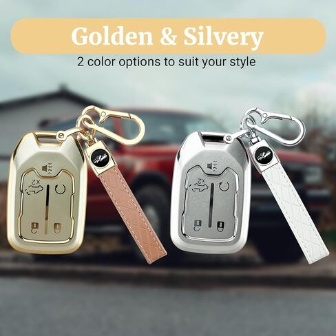 Soft TPU 6-Button for Chevy Key Fob Cover for Suburban Tahoe GMC Sierra 1500 2500HD 3500HD 2015 2016 2017 2018 2019 2020 2021 2022 2023 2024 2025, Gold in Kuwait