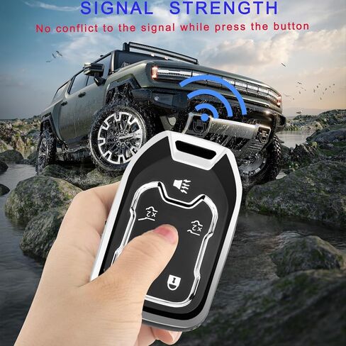 بالنسبة إلى غطاء مفتاح GMC مع سلسلة المفاتيح ، فإن قشرة الحالة الرئيسية TPU تتوافق مع GMC Chevy Silverado Stuburban Tahoe Acadia Terrain Yukon Sierra 1500 2500 3500 HD (Black ، 6 Button) in Saudi Arabia
