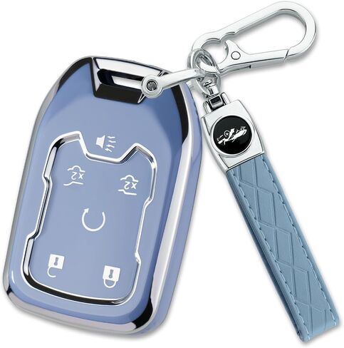 Soft TPU 6-Button for Chevy Key Fob Cover for Suburban Tahoe GMC Sierra 1500 2500HD 3500HD 2015 2016 2017 2018 2019 2020 2021 2022 2023 2024 2025, Gold in Kuwait