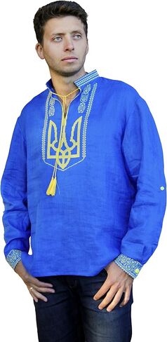Vyshyvanka for Man with The Emblem of Ukraine. Model M 22/1-293 in Saudi Arabia