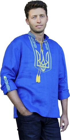 Vyshyvanka for Man with The Emblem of Ukraine. Model M 22/1-293 in Saudi Arabia