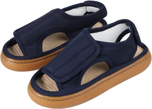 ITODA Extra Wide Diabetic Foot Shoes Swollen Men's Sandals Edema Adjustable Open Toe Diabetic Slippers for Swollen Feet Arthritis Elderly Swelling Neuropathy Lymphedema Surgery Recovery Footwear in Saudi Arabia