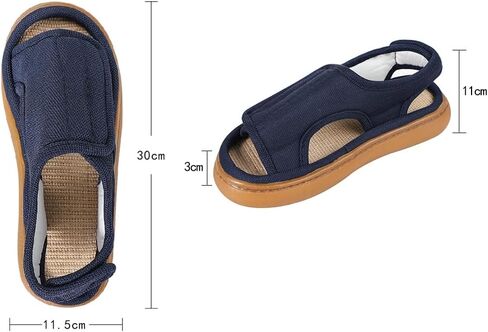 ITODA Extra Wide Diabetic Foot Shoes Swollen Men's Sandals Edema Adjustable Open Toe Diabetic Slippers for Swollen Feet Arthritis Elderly Swelling Neuropathy Lymphedema Surgery Recovery Footwear in Saudi Arabia