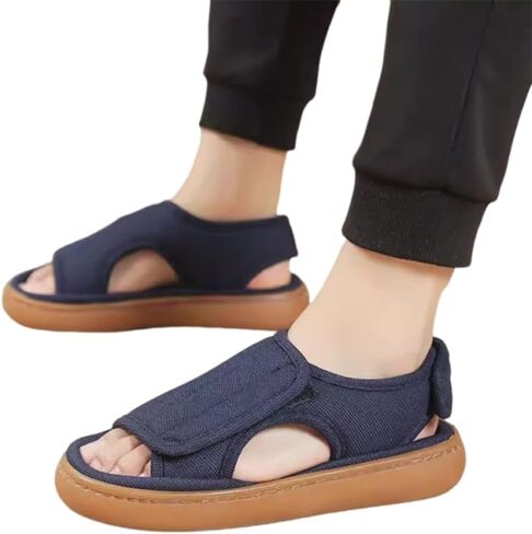ITODA Extra Wide Diabetic Foot Shoes Swollen Men's Sandals Edema Adjustable Open Toe Diabetic Slippers for Swollen Feet Arthritis Elderly Swelling Neuropathy Lymphedema Surgery Recovery Footwear in Saudi Arabia