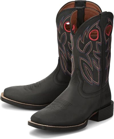 Justin Boots Mens Bowline Embroidery Square Toe Boots Mid Calf - Brown,Green - Size 11.5 2E in Saudi Arabia