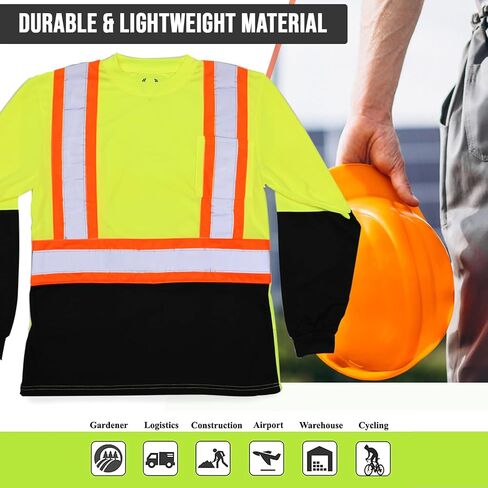 North 15 Hi Vis T-Shirt - Safety Shirt, ASNI Class 3 Reflective Safety Long Sleeve T-Shirt in Saudi Arabia