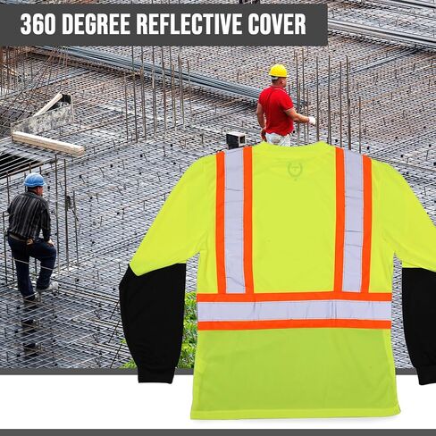 North 15 Hi Vis T-Shirt - Safety Shirt, ASNI Class 3 Reflective Safety Long Sleeve T-Shirt in Saudi Arabia