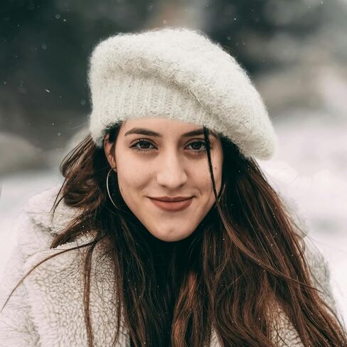 Soft Knit Beret Hat Winter Fashion Warm Crochet Beanie for Women in Kuwait