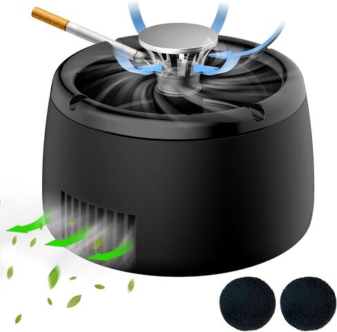 Smokeless Ashtray Indoor Home Ashtray Rechargeable Ashtray for Car Indoor Home Office Gift Black in Saudi Arabia