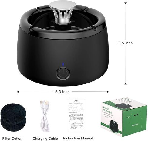 Smokeless Ashtray Indoor Home Ashtray Rechargeable Ashtray for Car Indoor Home Office Gift Black in Saudi Arabia