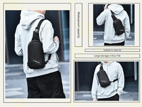 FSD.WG Crossbody Bag Men Chest Bag Sling Backpack Travel Bag Waterproof Durable Purse Large Capacity Wallet in Saudi Arabia