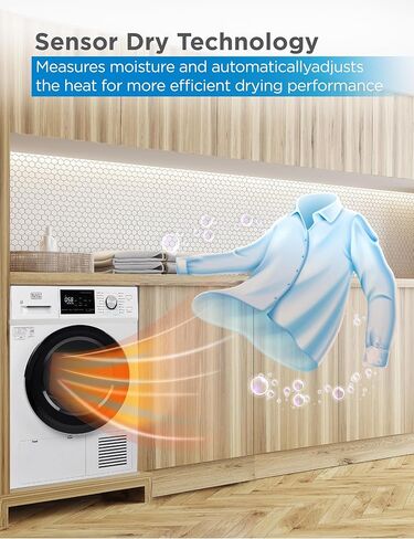 BLACK+DECKER BDFH44M Heat Pump, 4.4 Cu. Ft. Electric Clothes Ventless Dryer, White in Kuwait