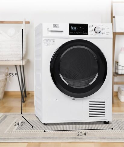 BLACK+DECKER BDFH44M Heat Pump, 4.4 Cu. Ft. Electric Clothes Ventless Dryer, White in Kuwait