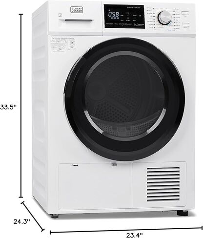 BLACK+DECKER BDFH44M Heat Pump, 4.4 Cu. Ft. Electric Clothes Ventless Dryer, White in Kuwait