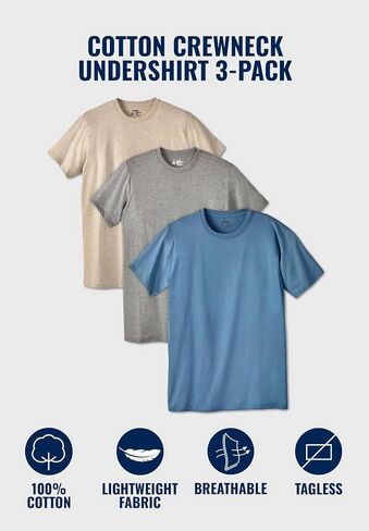 KingSize Men's Big & Tall Cotton Crewneck Undershirt 3-Pack in Saudi Arabia