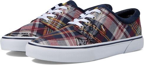 POLO RALPH LAUREN Faxon X Low-Top Canvas Sneaker White/Newport Navy 8 D (M) in Saudi Arabia