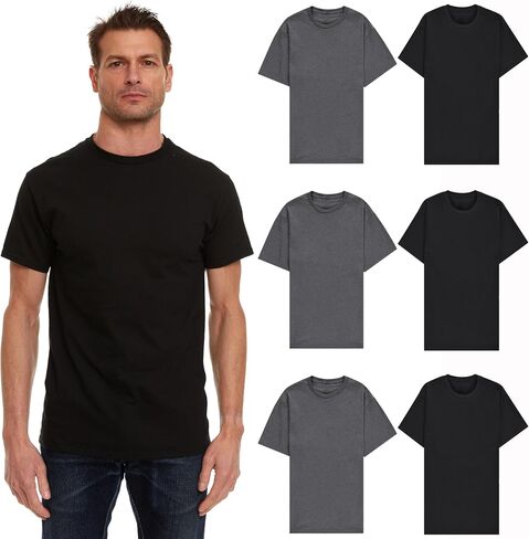 BILLIONHATS 6 Pack Men's Solid Colors Cotton T-Shirts Short Sleeve Lightweight Tees, Bulk in Saudi Arabia