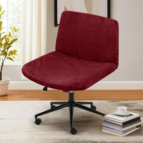 كرسي Criss Cross Desk Cover Cover Velvet Armless Cairs Cover Cross Cross Legged Office Chairs Slipcovers Midd in Kuwait