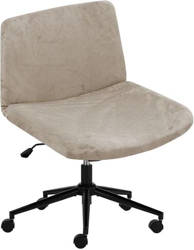 Criss Cross Desk Chair Cover Velvet Armless Office Chair Covers Cross Legged Office Chair Slipcovers Modern Mid Back Accent Chair Cover Vanity Swivel Chair Protector White 1 Pack in Kuwait