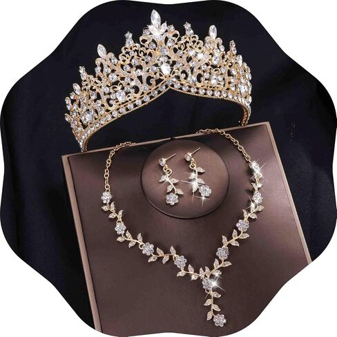 Kamirola Tiaras و Crowns for Women ، قلادة Tiaras ذات 3 عبوات ، مجموعة مجوهرات الزفاف الكريستالية ، حزب الأزياء Halloween Prom Jewelry for Women (TR46) in Kuwait