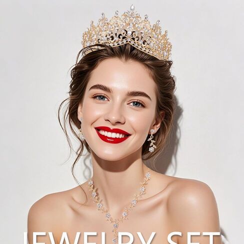 Kamirola Tiaras و Crowns for Women ، قلادة Tiaras ذات 3 عبوات ، مجموعة مجوهرات الزفاف الكريستالية ، حزب الأزياء Halloween Prom Jewelry for Women (TR46) in Kuwait