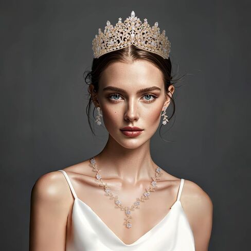 Kamirola Tiaras و Crowns for Women ، قلادة Tiaras ذات 3 عبوات ، مجموعة مجوهرات الزفاف الكريستالية ، حزب الأزياء Halloween Prom Jewelry for Women (TR46) in Kuwait