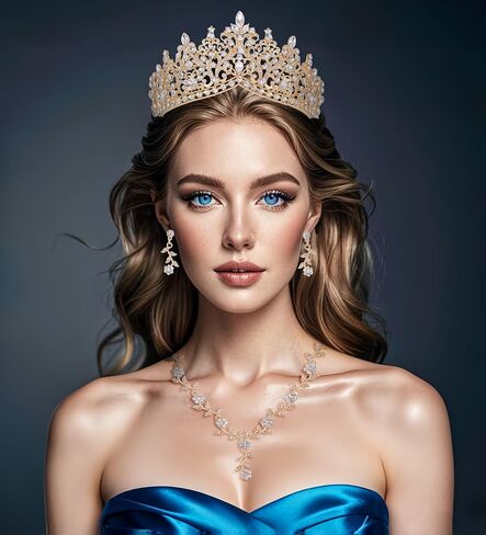 Kamirola Tiaras و Crowns for Women ، قلادة Tiaras ذات 3 عبوات ، مجموعة مجوهرات الزفاف الكريستالية ، حزب الأزياء Halloween Prom Jewelry for Women (TR46) in Kuwait