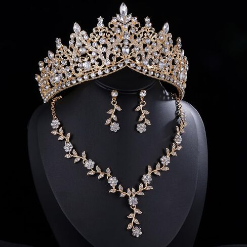 Kamirola Tiaras و Crowns for Women ، قلادة Tiaras ذات 3 عبوات ، مجموعة مجوهرات الزفاف الكريستالية ، حزب الأزياء Halloween Prom Jewelry for Women (TR46) in Kuwait