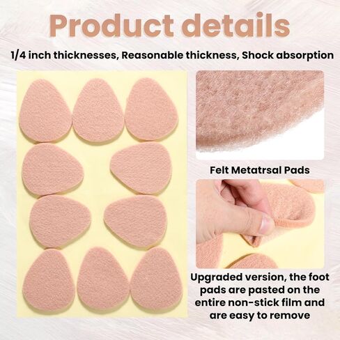 30PCS Metatarsal Felt Foot Pad Foot Metatarsal Pads for Women Men Adhesive Forefoot Pads Forefoot Cushion Pads Ball of Foot Cushion Pain Relief Forefoot Sole Support Foam Foot Cushion Pad in Saudi Arabia
